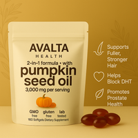 Alvalta Health Pumpkin Seed Oil + Saw Palmetto Softgels – 1000 mg