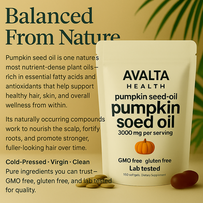 Alvalta Health Pumpkin Seed Oil + Saw Palmetto Softgels – 1000 mg