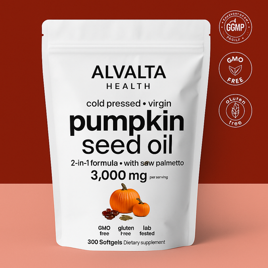 Alvalta Health Pumpkin Seed Oil + Saw Palmetto Softgels – 1000 mg