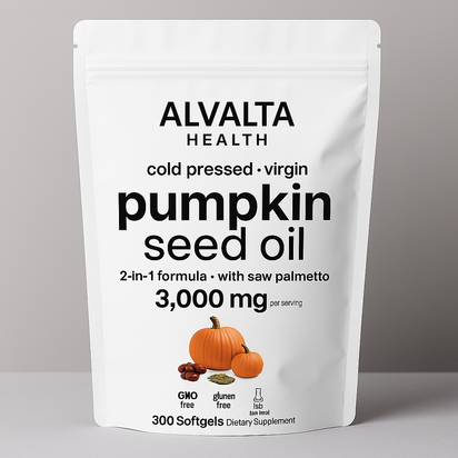 Alvalta Health Pumpkin Seed Oil + Saw Palmetto Softgels – 1000 mg